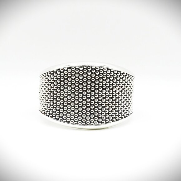 LAGOS Gorgeous Caviar Collection Sterling Silver Hinged Heavy Bracelet Size M - Picture 7 of 12